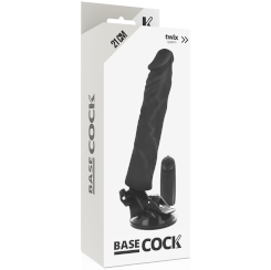 Basecock - realistinen vibraattori kaukosäädettävä  musta 21 cm -o- 4 cm 3