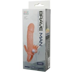 Baile - brave man penislisäke klitoris ja anus-stimulaattorilla flesh 16.5 cm 9