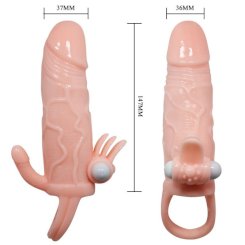 Baile - brave man penislisäke klitoris ja anus-stimulaattorilla flesh 16.5 cm 8