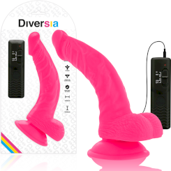 Diversia - joustava värisevä dildo  pinkki 21.5 cm -o- 4.5 cm 1