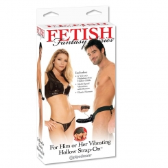 Fetish fantasy series - värisevä ontto strap-on dildo naiselle tai miehille  musta 0