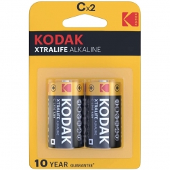 Kodak Xtralife Alkaline Batteries C X 2...