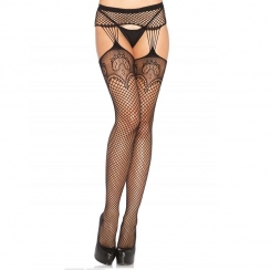 Passion - tights with garter bs002  musta