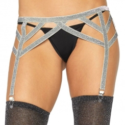 Leg avenue - rhinestone garter straps  - yksi koko