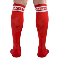 Macho - pitkät sukat  - yksi koko red 2