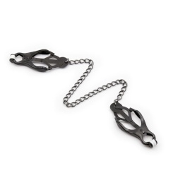 Ohmama fetish - japanese nipple clamps with  musta chain 1