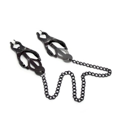 Ohmama fetish - japanese nipple clamps with  musta chain 7
