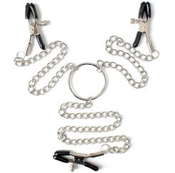 Ohmama fetish - 4 nipple clamps with chains
