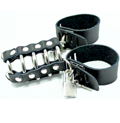 Ohmama Fetish Leather Strap Metal Ring...