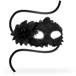 Ohmama - antizaz masks venetian style side flower -  musta 1