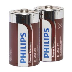 Philips - power alkaline pila d lr20 pack 2 1