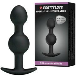 Pretty love - special stimulation silikoni anal balls 10.3 cm  musta 1
