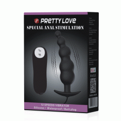 Pretty love - anustappi silikoni extra stimulation ja 12 värinätoimintoa  musta 7