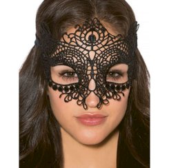 Queen Lingerie Black Lace Mask One Size