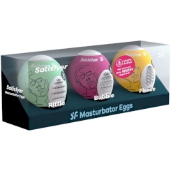 Satisfyer - 3 masturbaattori eggs riffle, bubble & fierce 1