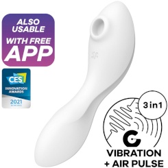 Satisfyer - curvy trinity 5 air pulse stimulaattori & vibraattori app  valkoinen
