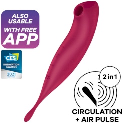 Satisfyer - twirling pro+ air pulse stimulaattori & vibraattori app red