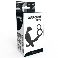 Addicted toys - anustappi with tupla penisrengas ja kivekset  musta 0