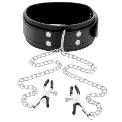 Darkness  Collar With Nipple Clamps...
