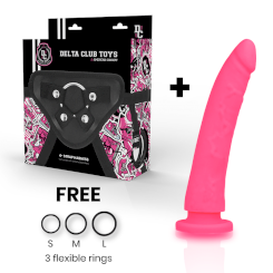 Delta club - toys valjaat ja dildo  pinkki silikoni 17 x 3 cm 1
