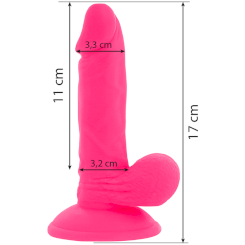 Diversia - joustava värisevä dildo  pinkki 17 cm -o- 3.3 cm 2