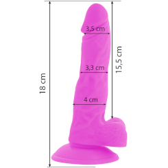 Diversia - joustava värisevä dildo  purppura 18 cm -o- 4 cm 2