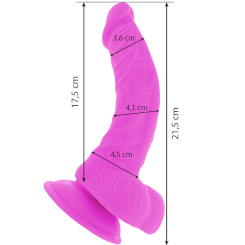 Diversia - joustava värisevä dildo  purppura 21.5 cm -o- 4.5 cm 2