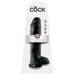 King cock - 11 dildo  musta kiveksillä 28 cm 1
