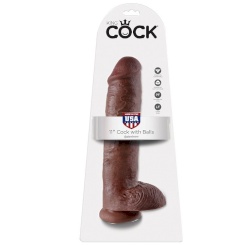 King cock - 11 dildo  ruskea kiveksillä 28 cm 1