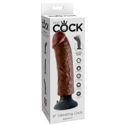 King Cock 20.32 Cm Vibrating Cock Brown