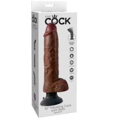 King cock - 25.5 cm värisevä cock kiveksillä  ruskea 2