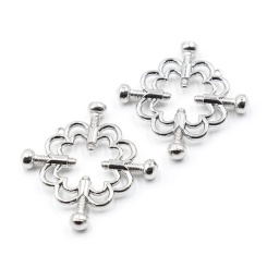 Ohmama fetish - metallilic flower clips 4