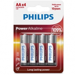 Philips - ultra alkaline battery aa lr6 4 unit