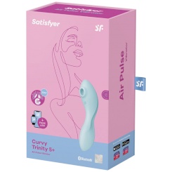 Satisfyer - curvy trinity 5 air pulse stimulaattori & vibraattori app  sininen 3