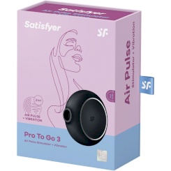 Satisfyer - pro to go 3 tupla air pulse stimulaattori & vibraattori  musta 4