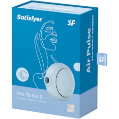 Satisfyer - pro to go 3 tupla air pulse stimulaattori & vibraattori  sininen 4