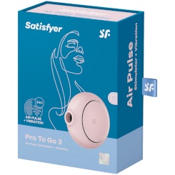 Satisfyer - pro to go 3 tupla air pulse stimulaattori & vibraattori  pinkki 4