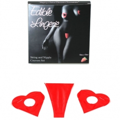 String And Nipples Couver Set Strawberry