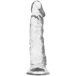 Basix - gelatin penis  läpinäkyvä suction 18 cm