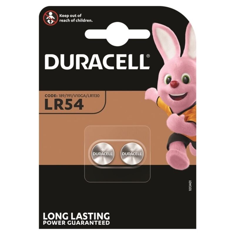 Duracell alkaline peppuon battery lr54 lr1130 ag10 1,5v 2 unit